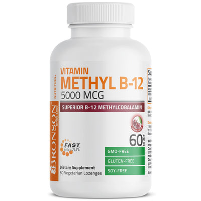 Bronson Methylcobalamin Vitamin B12 5000 mcg 60 Lozenges