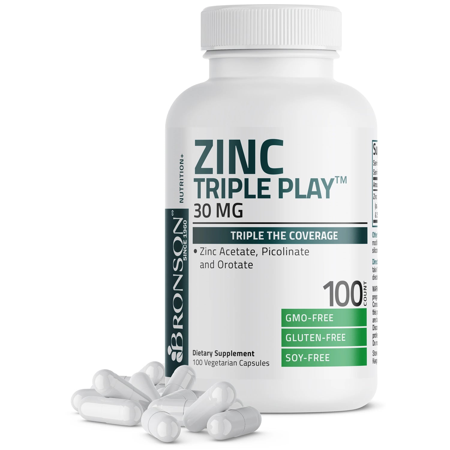 Bronson Zinc Triple 30mg Acetate | Picolinate | Orotate