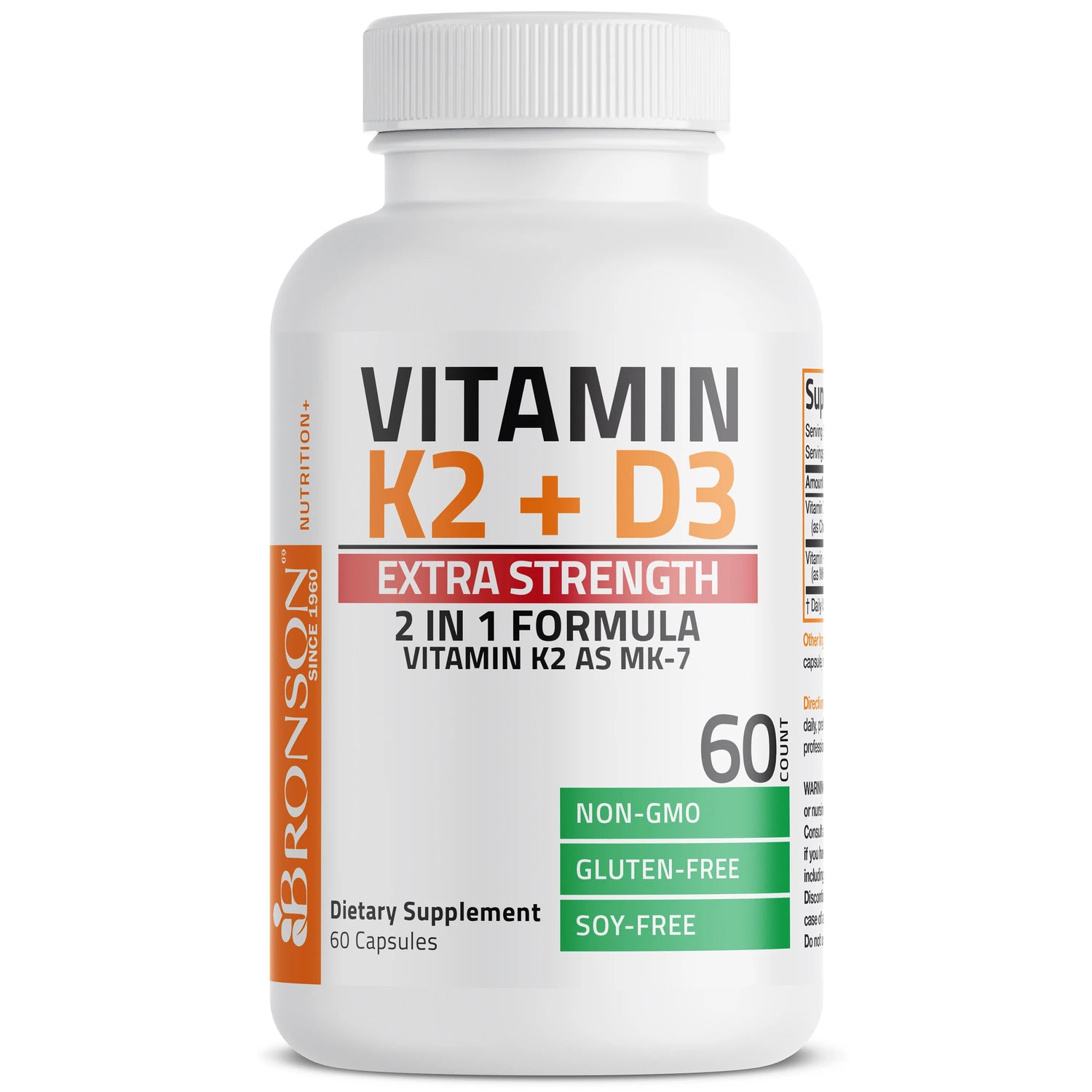 Bronson 10000IU Vitamin D3 + 120mcg Vitamin K2 MK7 NON-GMO