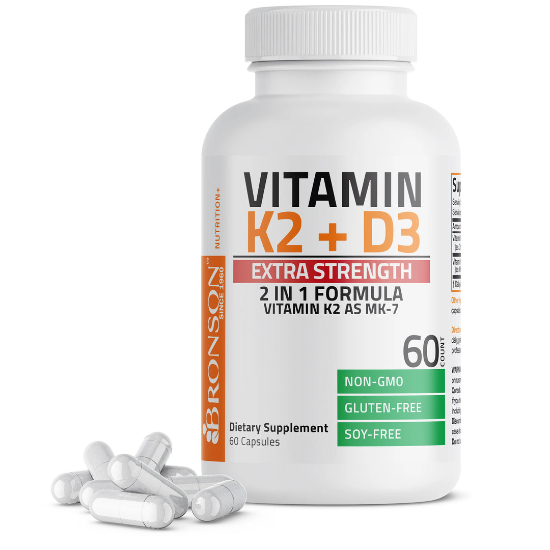 Bronson 10000IU Vitamin D3 + 120mcg Vitamin K2 MK7 NON-GMO