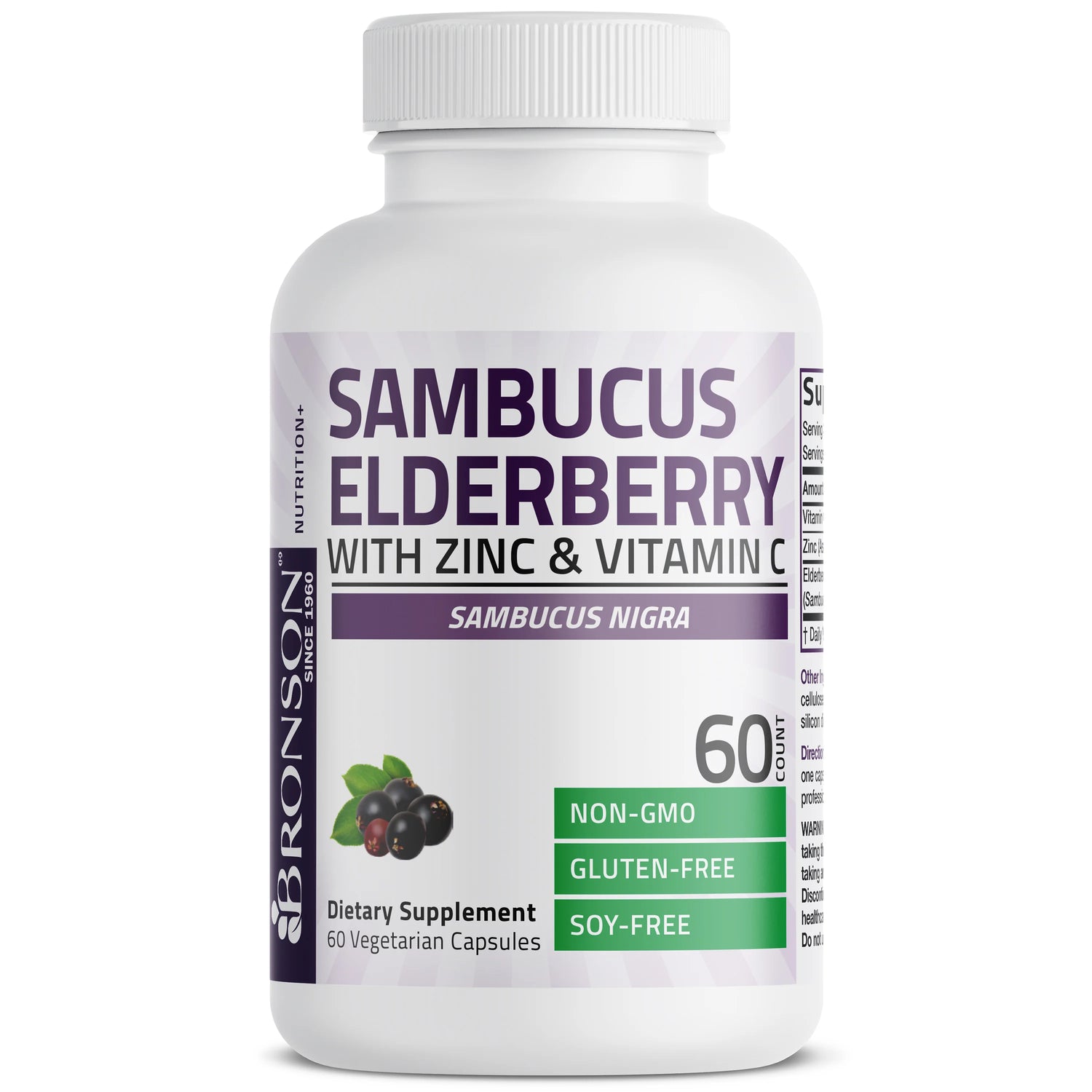 Bronson Sambucus Elderberry 500mg + Zinc + Vitamin C