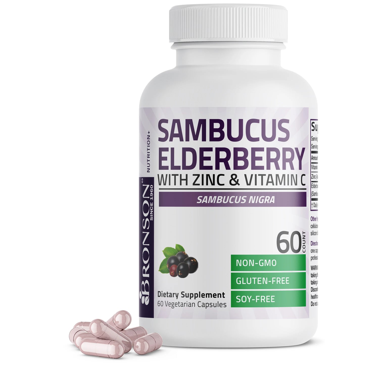 Bronson Sambucus Elderberry 500mg + Zinc + Vitamin C