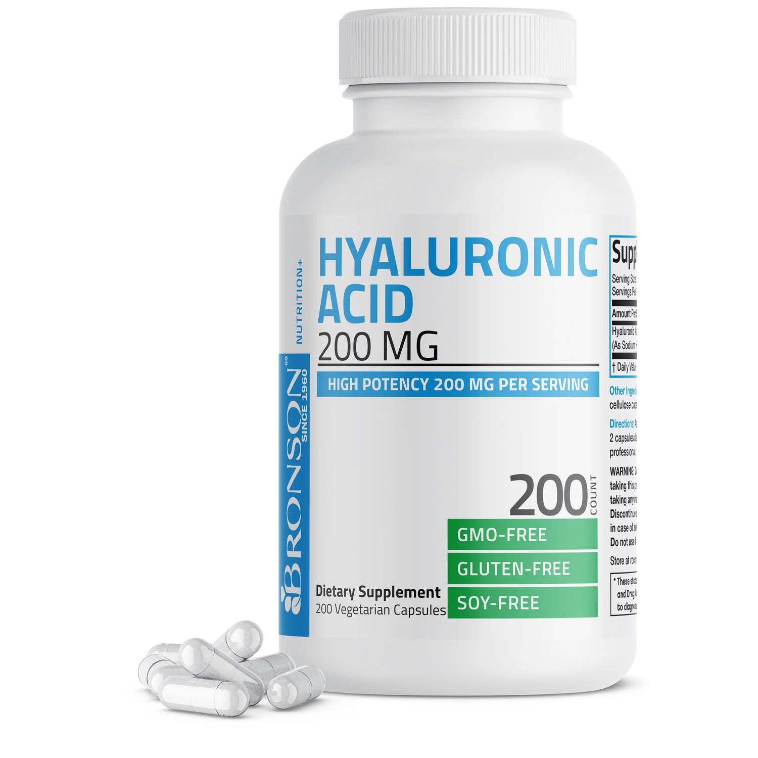 Bronson High Potency Hyaluronic Acid 200mg | Healthy Skin | Support Joint Health