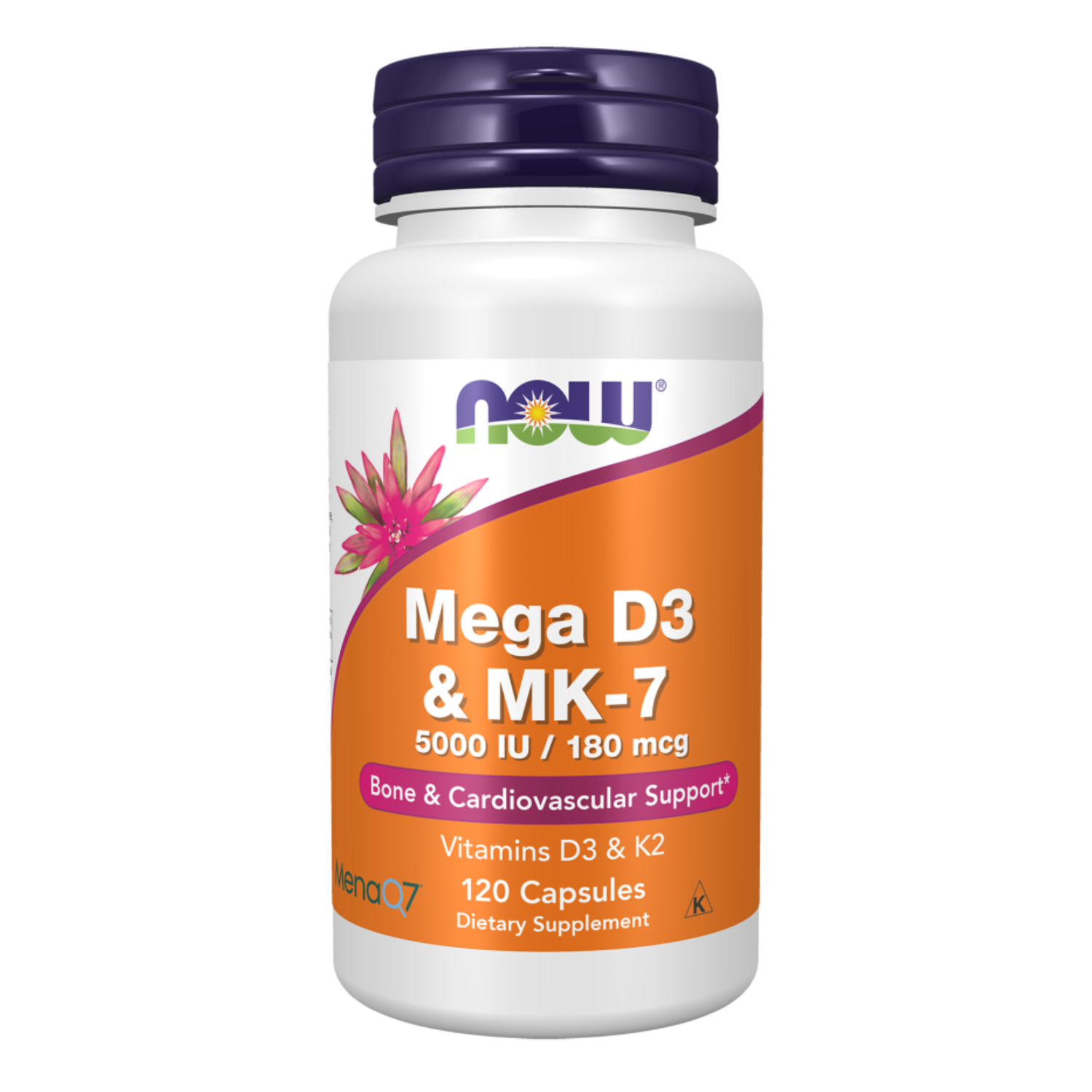 Now Foods Mega D3 5000IU 180mcg K2 MK7