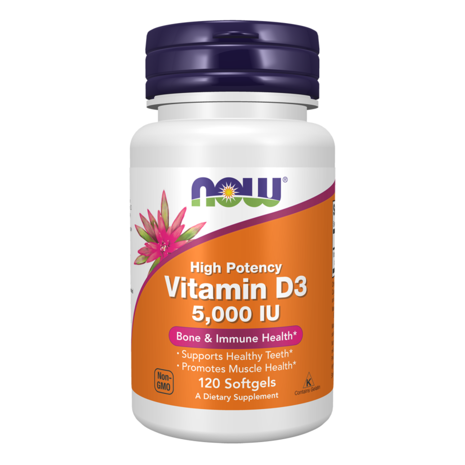 Now High Potency Vitamin D3 5000IU 125 mcg - 30 | 120 | 240 Softgels