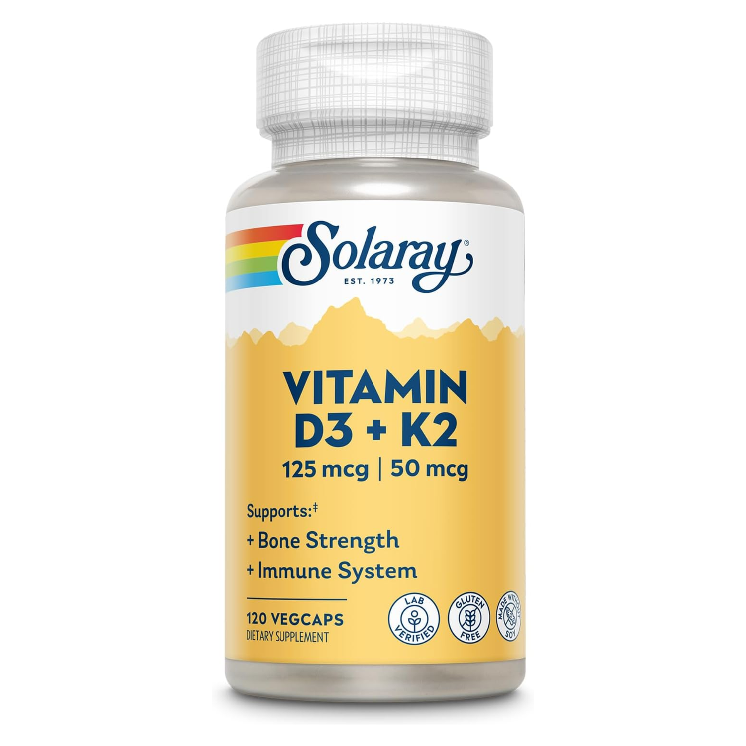 Solaray Vitamin D3 5000IU 125mcg + K2 50mcg MK7
