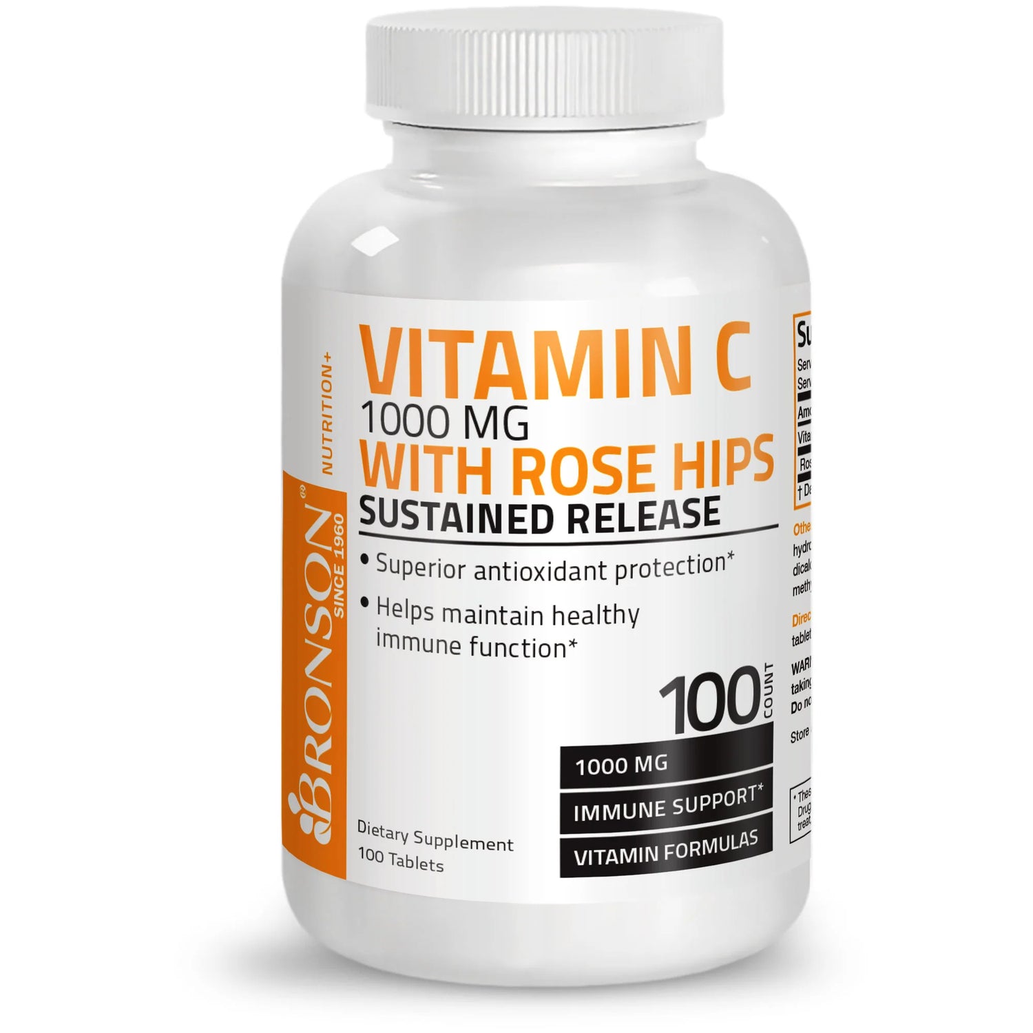 Bronson Vitamin C 1000mg Sustained Release + Rose Hips 105mg | Superior Antioxidant | Healthy Immune Function