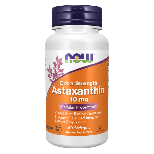 Now foods Extra Strength Astaxanthin 10mg Balanced Immune System 60 Softgels