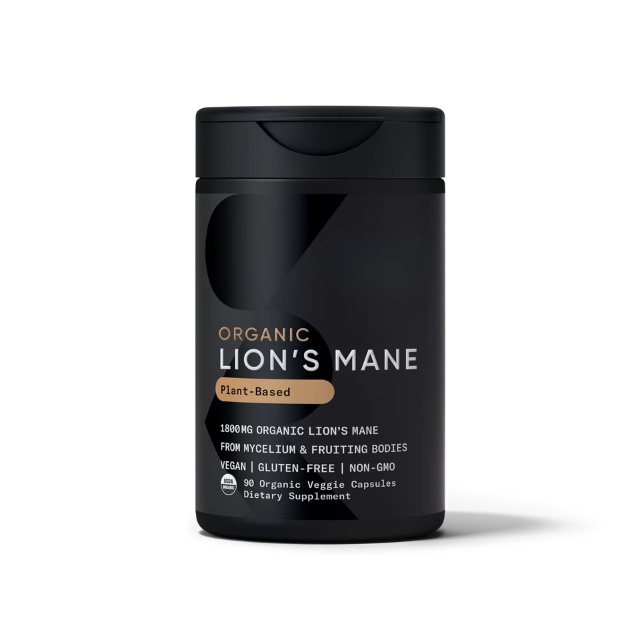 Sports Research Organic Lion's Mane 1800mg Vegan Gluten Free Non GMO