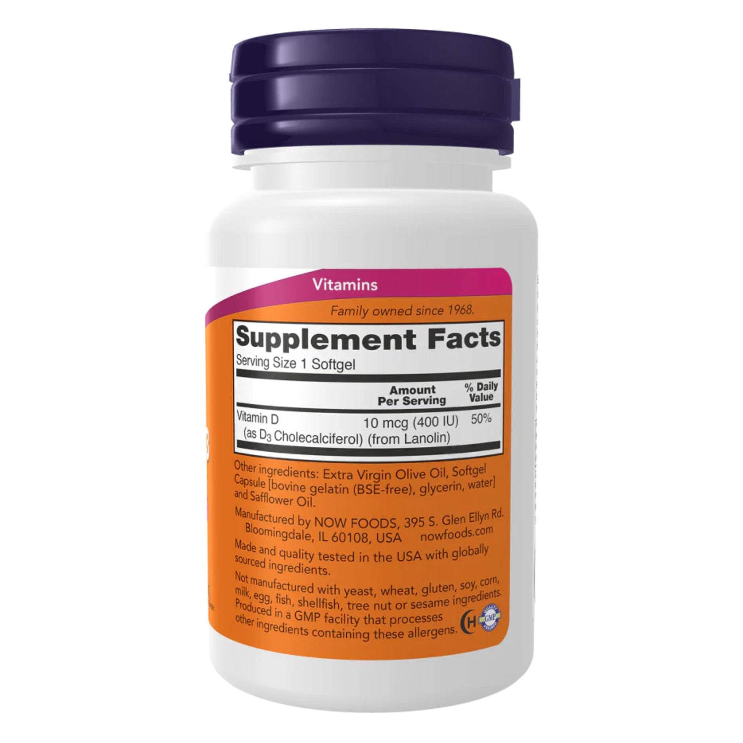 NOW Foods Vitamin D3 400IU 10 mcg