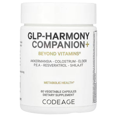 CODEAGE Liposomal GLP-Harmony Companion+ Akkermansia | Resveratrol | Shilajit | Lion's Mane | Colostrum | PEA