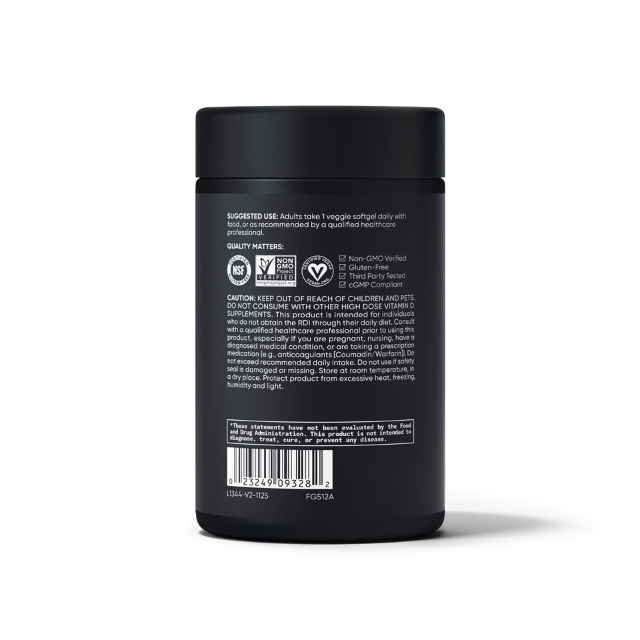 Sports Research Vitamin D3 + K2 10000IU + 100mcg K2 MK7