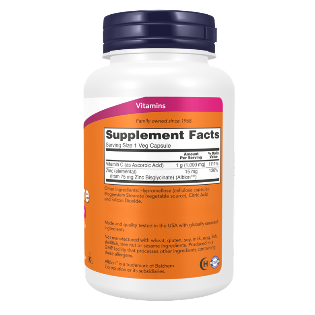 Now Vitamin C-1000 & Zinc Immune 15mg