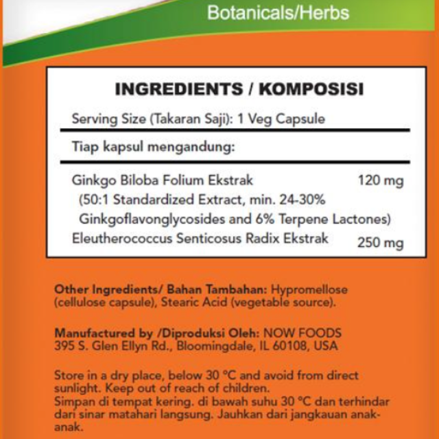 Now Ginkgo Plus 120mg