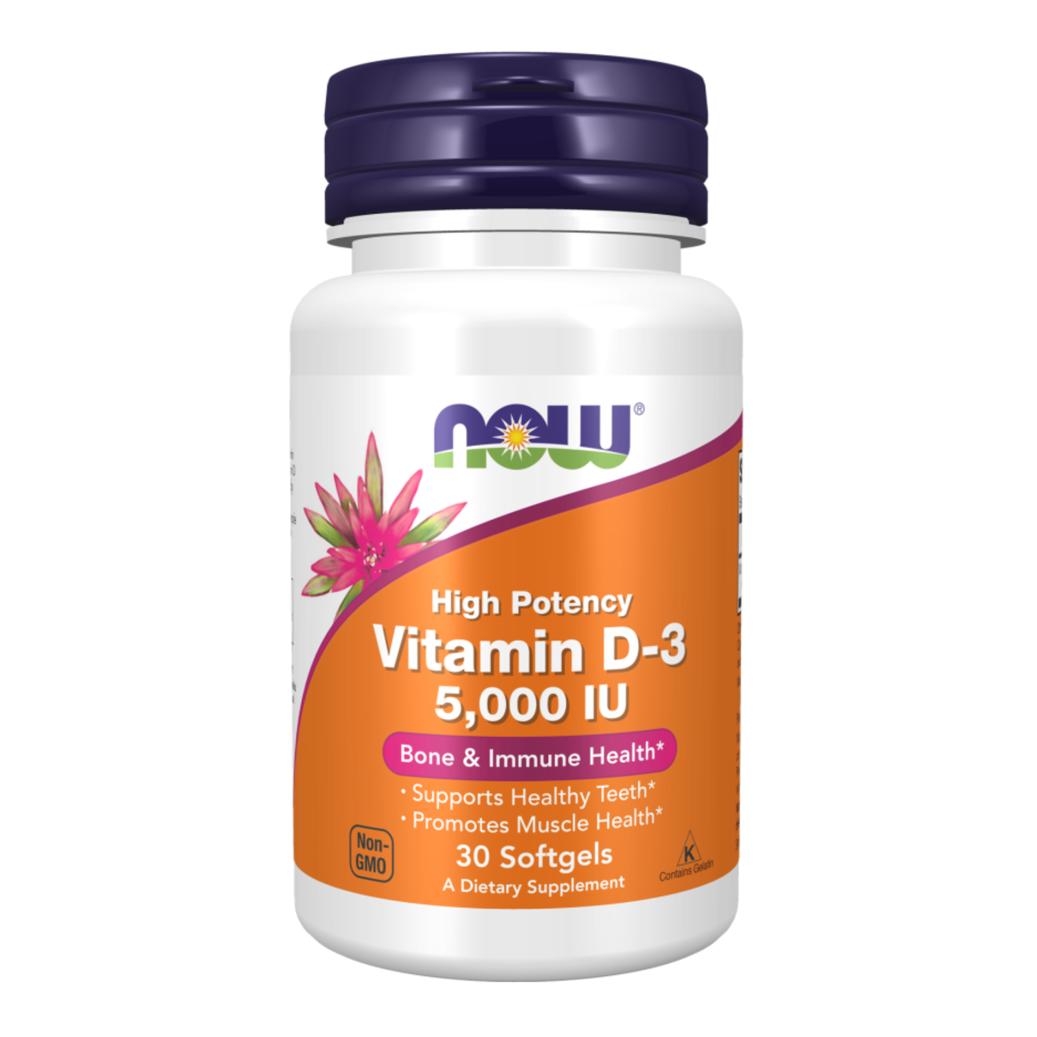 Now High Potency Vitamin D3 5000IU 125 mcg - 30 | 120 | 240 Softgels
