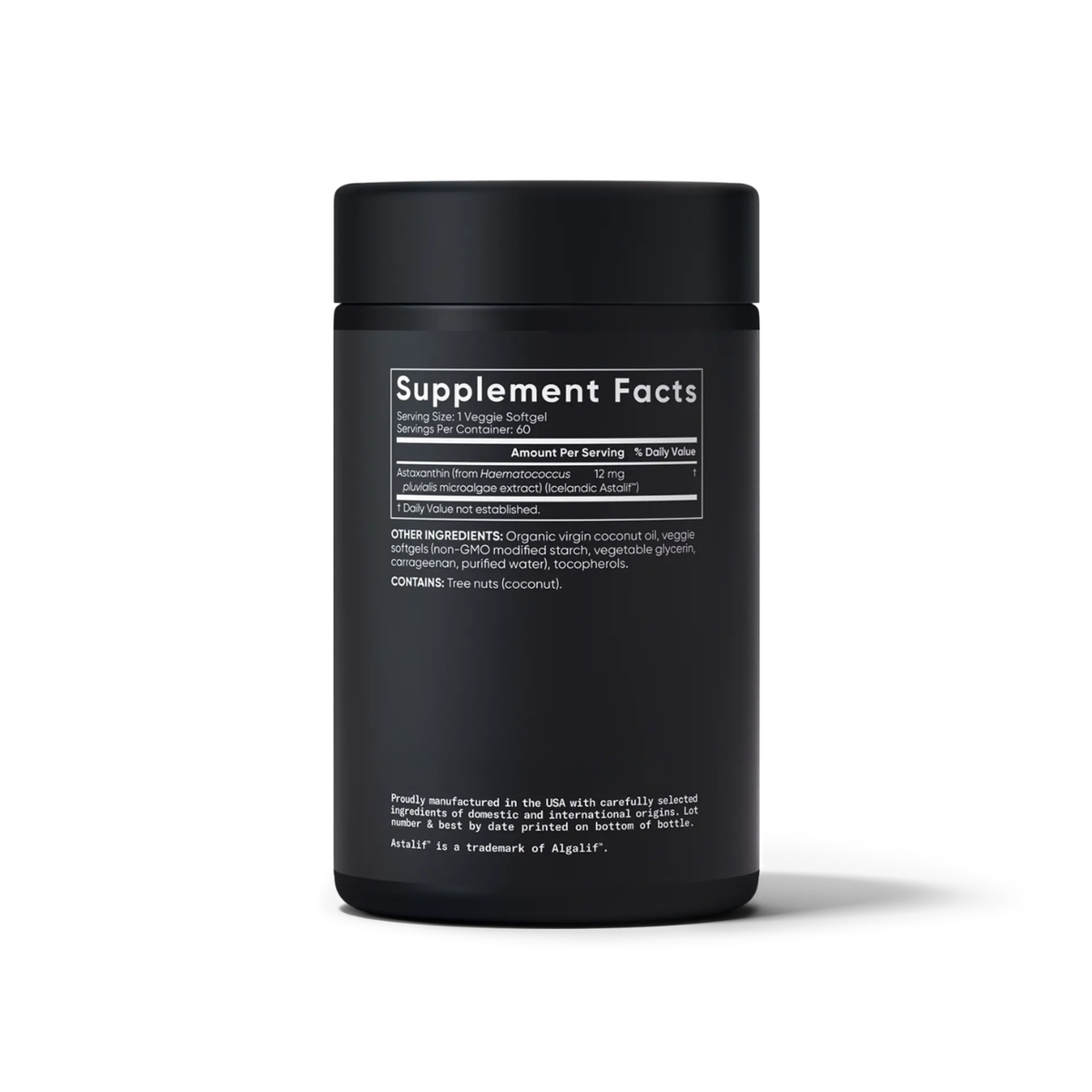 Sports Research Astaxanthin 12mg Plant Based Antioxidant Coconut Oil Vegan Gluten Free