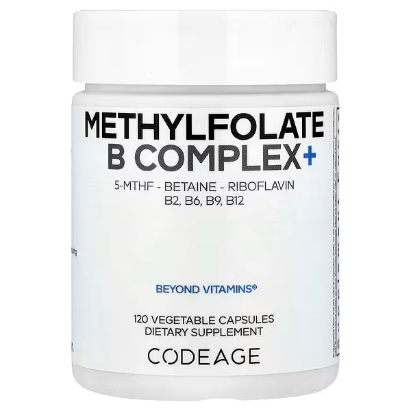 CODEAGE METHYLFOLATE B COMPLEX+ B2 B6 B9 B12 Betaine TMG | Quatrefolic 5-MTHF (Methylfolate) | Riboflavin | Methylcobalamin