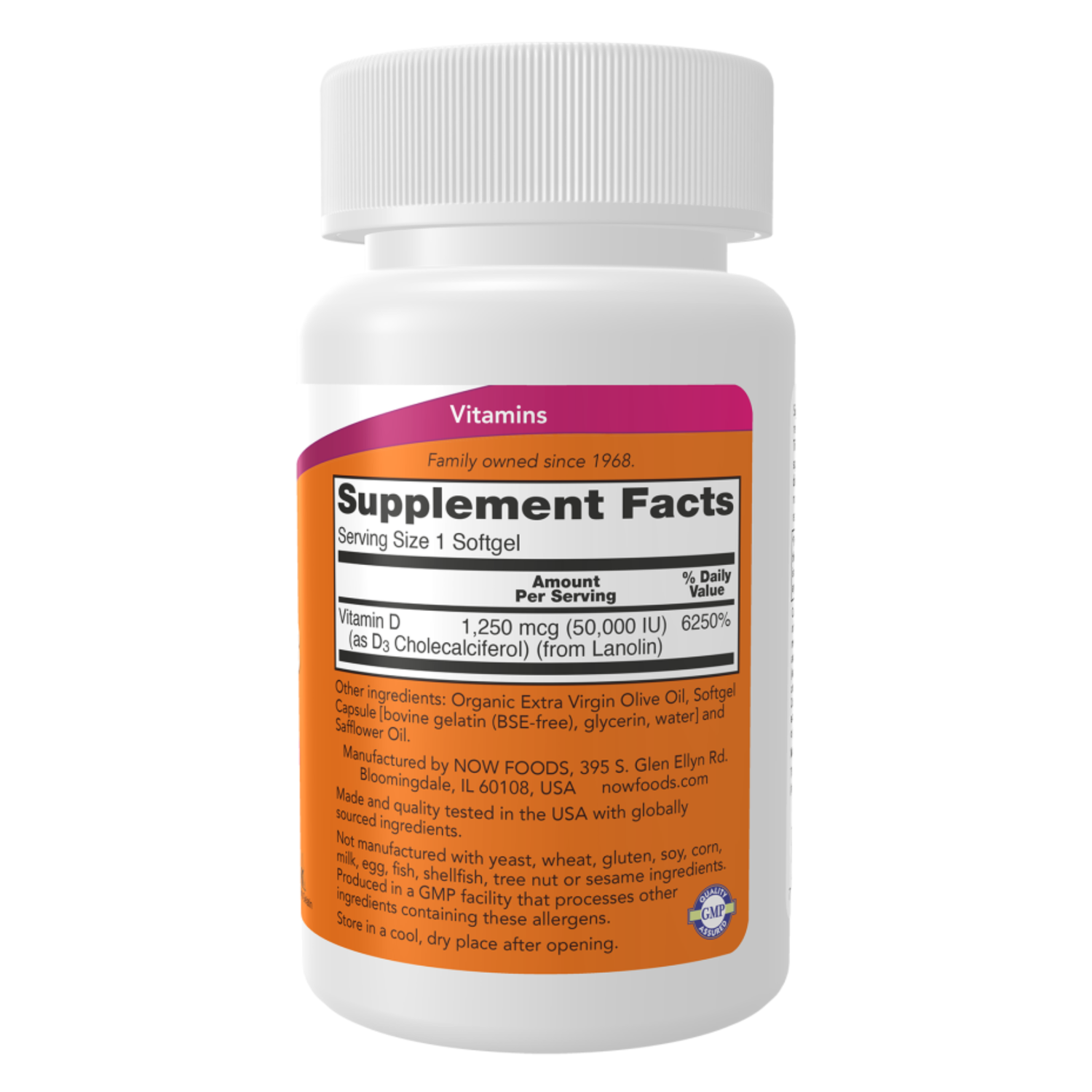 NOW Foods Vitamin D3 50000IU Max Potency