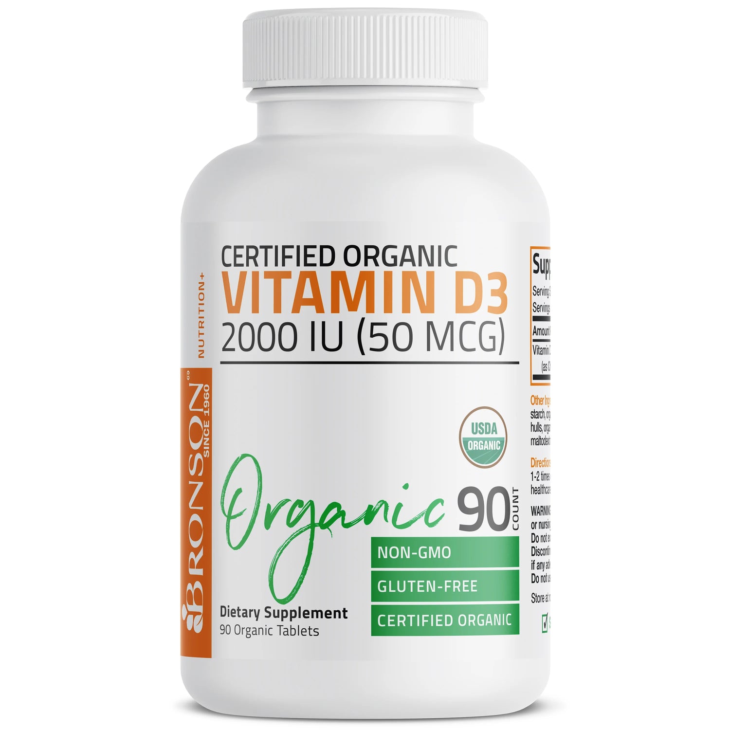 Bronson Organic Vitamin D3 2000IU 50mcg