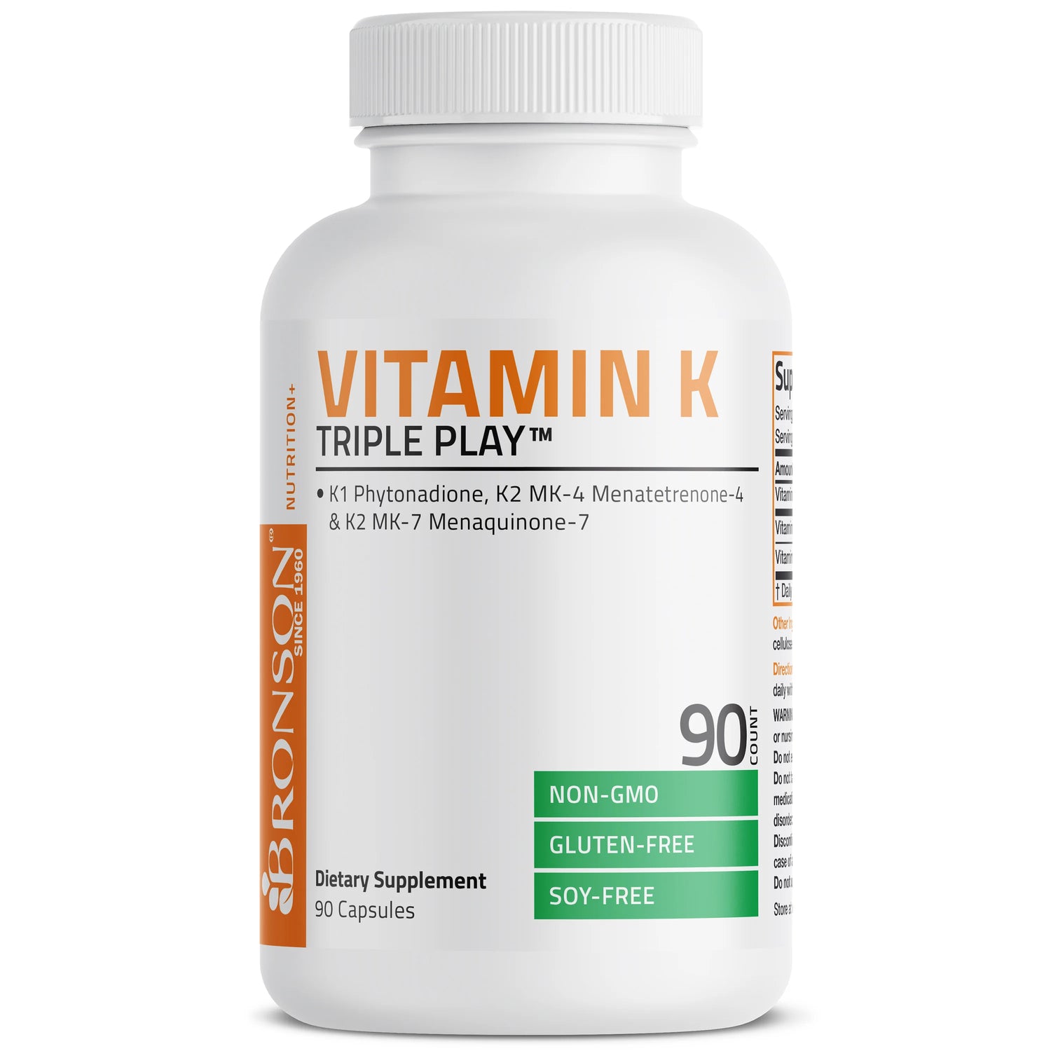 Bronson Vitamin K1 K2 MK4 MK7 550mcg