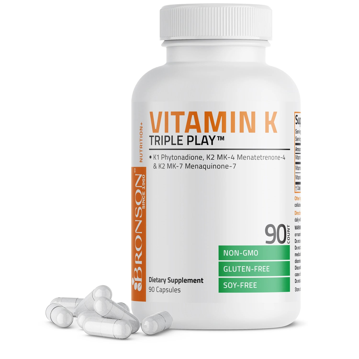 Bronson Vitamin K1 K2 MK4 MK7 550mcg