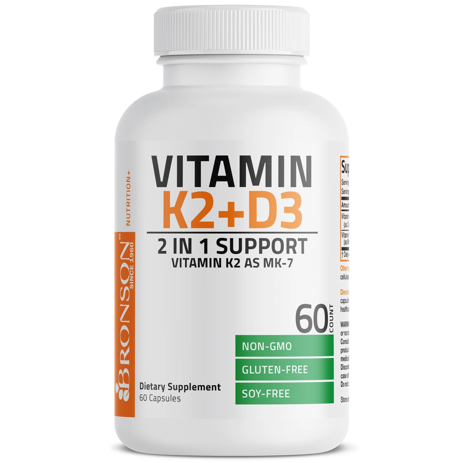 Bronson 5000IU Vitamin D3 + 90mcg Vitamin K2 MK7 NON-GMO