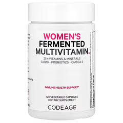 Codeage Women's Fermented Multivitamin+ 25+ Vitamins + Minerals | Coq10 | Probiotics + Omega-3 | 120 Vegetable Capsules