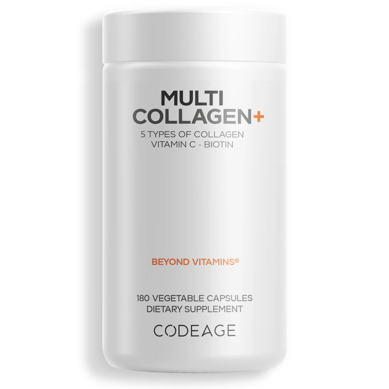 Codeage Multi Collagen 5 Types Collagen ( I II III V X ) + 5000mcg Biotin | Dairy Gluten Soy Free | NON GMO