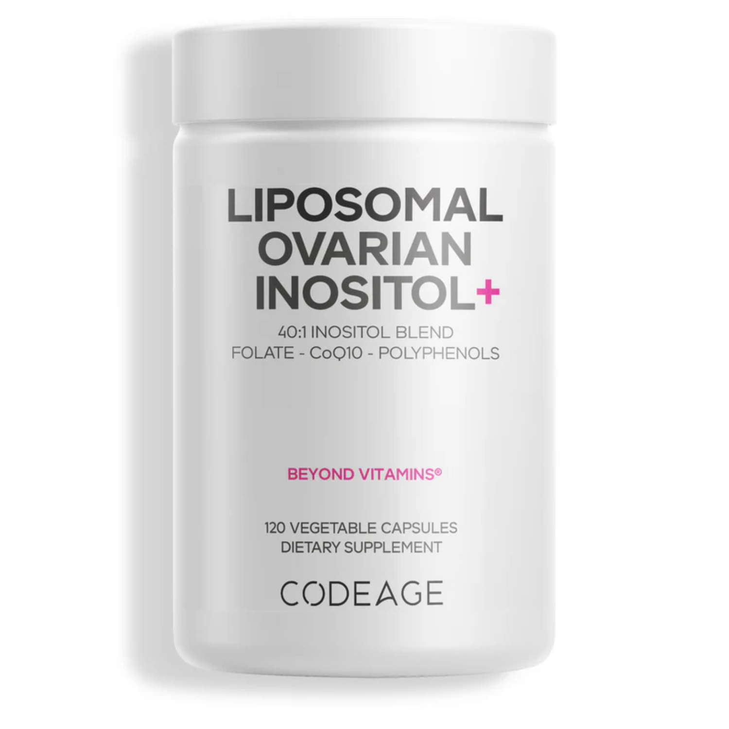 Codeage Liposomal Ovarian Inositol 40:1 | Folate 680mcg | COQ10 50mg | Polyphenols 120 Vegetable Capsules