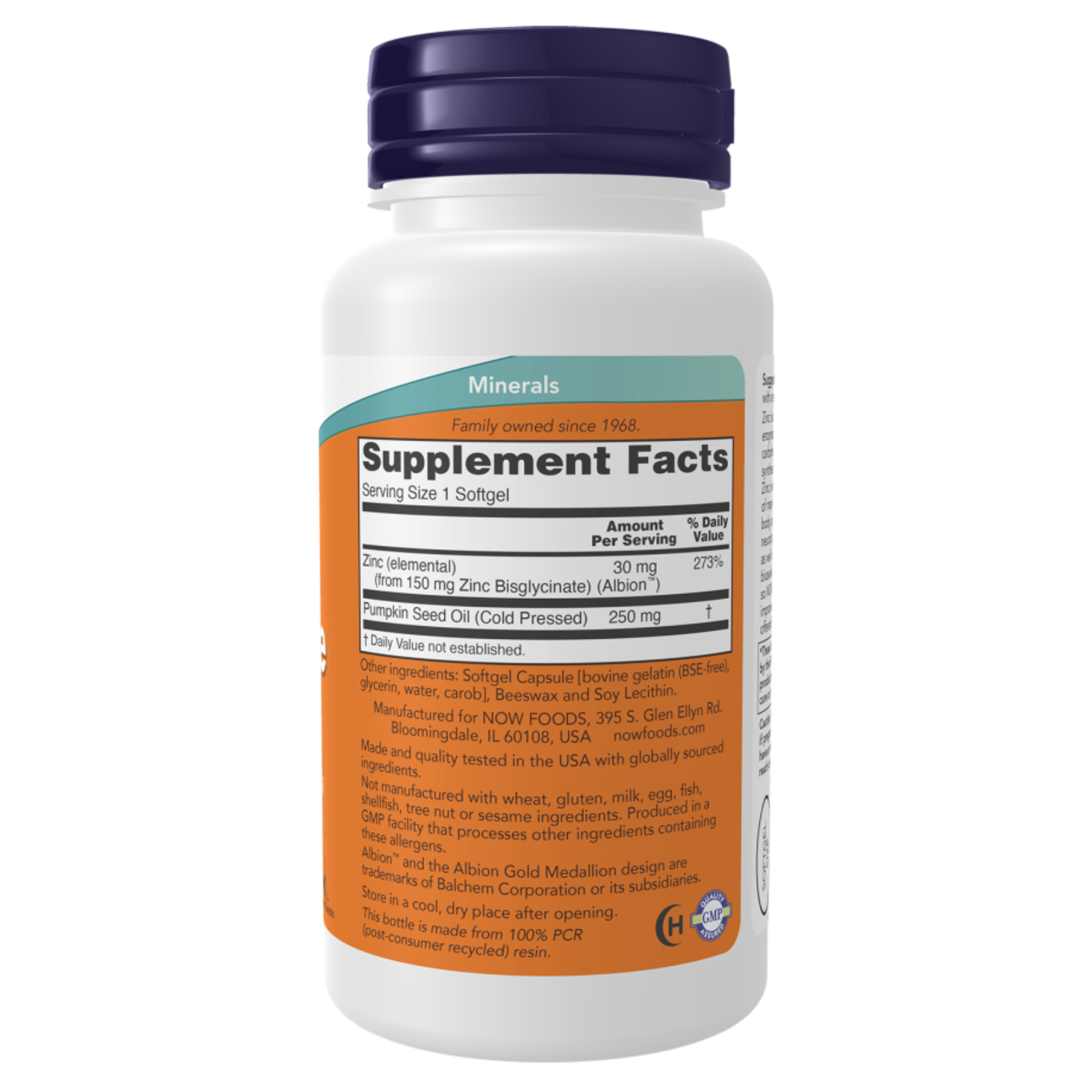 Now Zinc Glycinate 30mg Albion TRAACS Zinc
