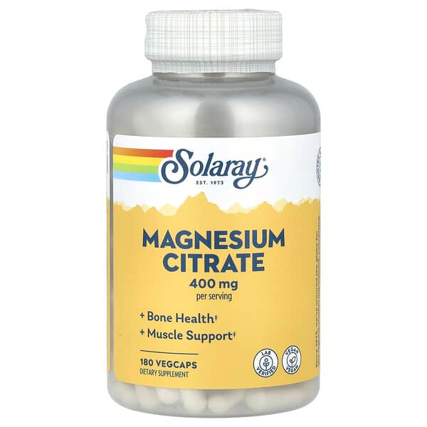 Solaray Magnesium Citrate 400mg Healthy Heart Muscle Nerve Circulatory